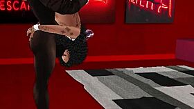 Ebony with Big Ass Gets Deepthroat Blowjob Intensely.