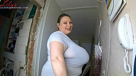 look at those huge bouncy natural tits bouncing on that plump ass