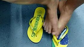 Is This Brazilian Girl's Hidden Flip Flop Shoeplay?