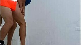 Janitor Seduced by Nurse, Fucks Her Hard Standing in Office Hallways