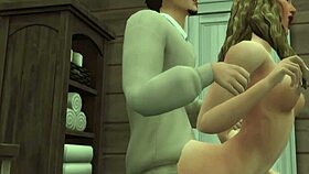 Nasty latina takes slamming anal pounding on toilet with orgasm