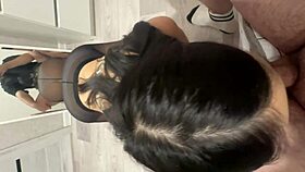 Young Brunette Student Worships Friend's Ass Before Giving Blowjob And Swallowing Cum