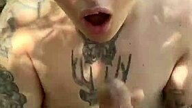 in the park, she deepthroats my cock and swallows cum like a good girlfriend.