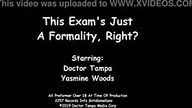 This exam is just a formality, right? Yasmine Woods in heels backstage.