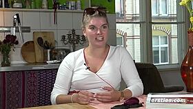 Blonde Babe Fingers Wet Pussy In Underwear On Camera