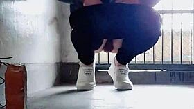 Hey, Crossdresser Tingting Gets Naughty Outdoors in Female Clothes, Peeing in Public!