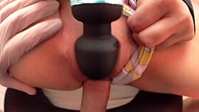 japanese stepdaughter gives sweet blowjob gift in bed before sleep