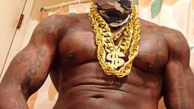 Hallelujah Johnson worships big black hairy dick