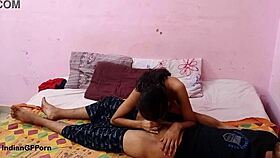 Skinny Indian teen takes huge cock in tight pussy