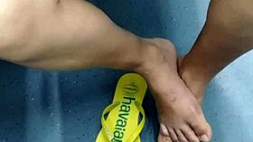 Is This Brazilian Girl's Hidden Flip Flop Shoeplay?