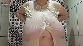 look at those huge bouncy natural tits bouncing on that plump ass