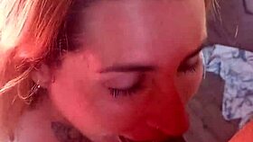 Early morning craving hits and she begs for a big load of cum right in her mouth from that monster cock.