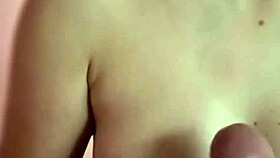 this babe with big lactating tits gets cum shot all over them by a monster cock