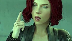 Fantasy widow dancing striptease with clothes ripped