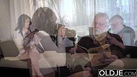 grandpa fucks young tight pussy bent over hard!