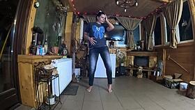 Face-fucking in tight jeans