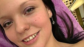 Dinah Fingers Her Shaved Pussy