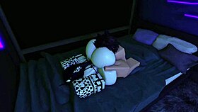 Fucking hard doggystyle with big cock in roblox cosplay