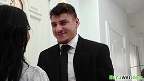 Victor Ray and Danae Mari get ready for a sexy nuru massage with the client