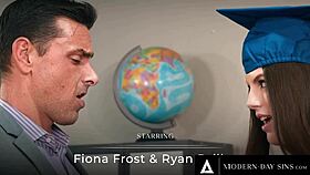 Student Fiona Frost Swallows Teacher's Cum In Outdoor Graduation Fuck