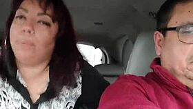 Stranger fucks wife in backseat of car while husband drives