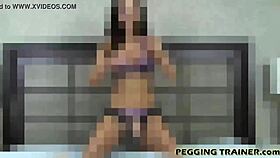 Rough pegging with dildo