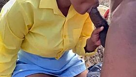 Outdoor homemade bbc pounds juicy ebony ass and pussy
