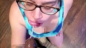 white slut wife eagerly rides and sucks on that massive black cock in shy interracial blowjob