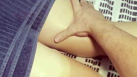 Workaholic step-mom gets naked for massage, moaning loudly with big cock and squirting.