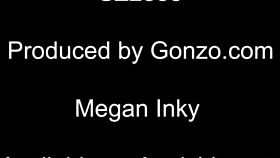 Tattooed slut Megan Inky swallows anal creampies after hardcore DAP with five guys.