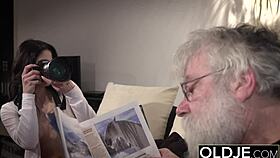 grandpa fucks young tight pussy bent over hard!