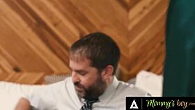 horny milf lexi luna sneaks sex with hung stepson next to blindfolded husband in reality