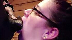 white slut wife eagerly rides and sucks on that massive black cock in shy interracial blowjob