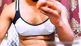 Young girl bent over in cage getting doggystyle with strapon and toys on big clit