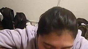 My girlfriend gives a quick blowjob and can't let go of my cock!