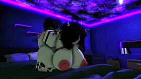 Fucking hard doggystyle with big cock in roblox cosplay