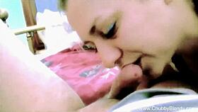 Italian homemade POV blowjob with chubby blonde cumshot?