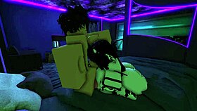 Fucking hard doggystyle with big cock in roblox cosplay