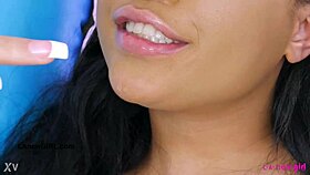 Adorable teen brunette shows off her sexy body