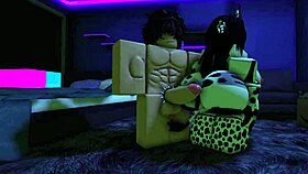 Fucking hard doggystyle with big cock in roblox cosplay