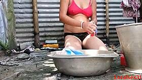 Indian couple horny anal fuck in bathroom