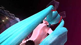 Hatsune Miku in full nude bunny costume from nostalgic project diva mod