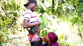 Horny African Bbw Wife Meets Monster Cock And Rides It In The Bush