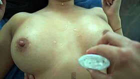 mature latina milf in lingerie seduces with huge oiled tits during private massage