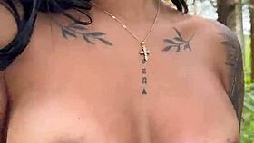 Latina with big ass masturbates in forest to remove body curse.