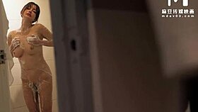 Modelmedia Asia Depicts Stepmother and Aunt in Stockings Blowjob and 3some Sex