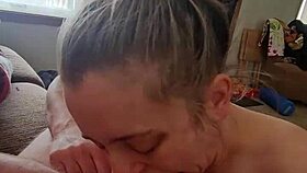 Stepsister begs for cum and swallows with smile