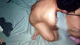 Chubby pregnant Asian moans in hotel sex session.