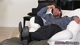 Petite teen rides and sucks monster cock!