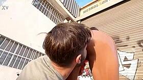 Giant cock fucks me outdoor with nick moreno!